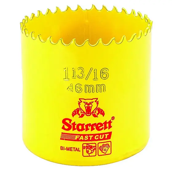 Serra Copo Fast Cut 46mm Starrett 1.13/16" Bi-Metal FCH1136-G