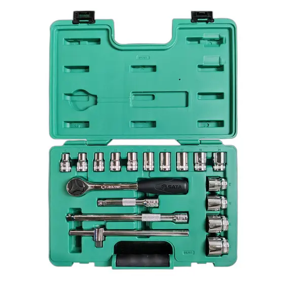 Jogo de Soquetes Estriados 10 a 32mm Sata com 18 Peças ST09203SJ