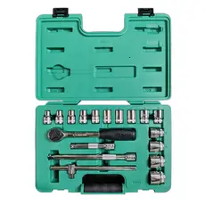 Jogo de Soquetes Estriados 10 a 32mm Sata com 18 Peças ST09203SJ