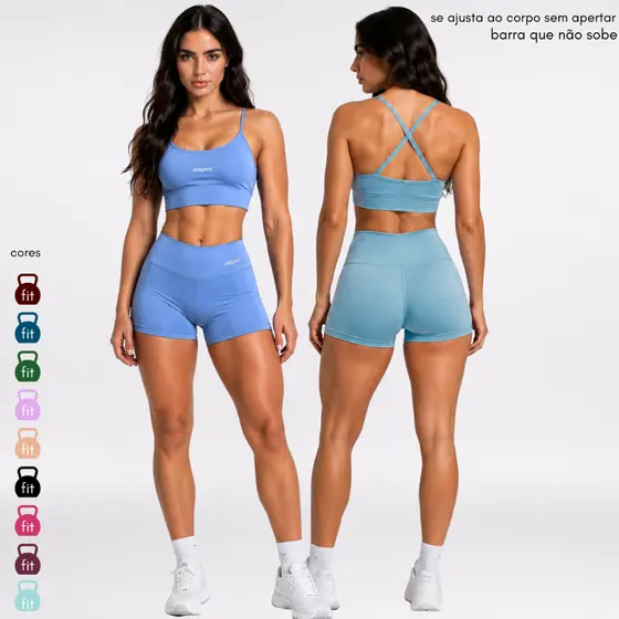 CONJUNTO VIRGÍNIA – Top Multiformas + Short Curto