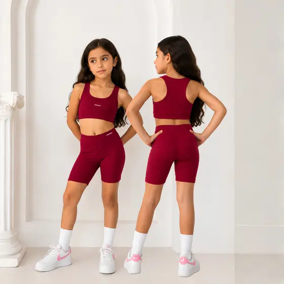Conjunto Infantil Menina- Top e Short, para crianças, atividade física, jinkingstore, do 06 ao 12.