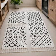 Kit Passadeira Cozinha 3 Peças Jogo Tapete Geométrico Decoração Casa Excelente Qualidade Tecido