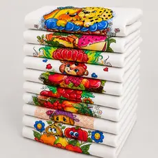Kit 10 Pano De Prato Grande 45x75 Cm Estampado Com Bainha Trama Fechada Acabamento Excelente 10 Unidades