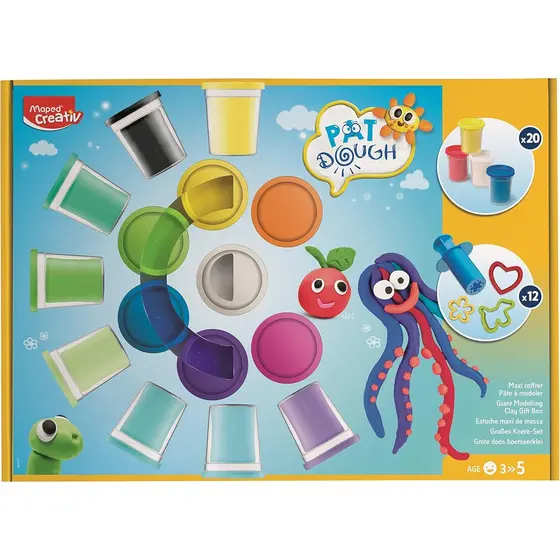 Kit massa de modelar com 20 potes 12 acessorios Creativ - MAPED