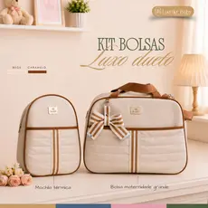 Bolsa Maternidade Menino/Menina Mala de Luxo kit 2 Peças Completo Térmico Impermeável Luender Baby
