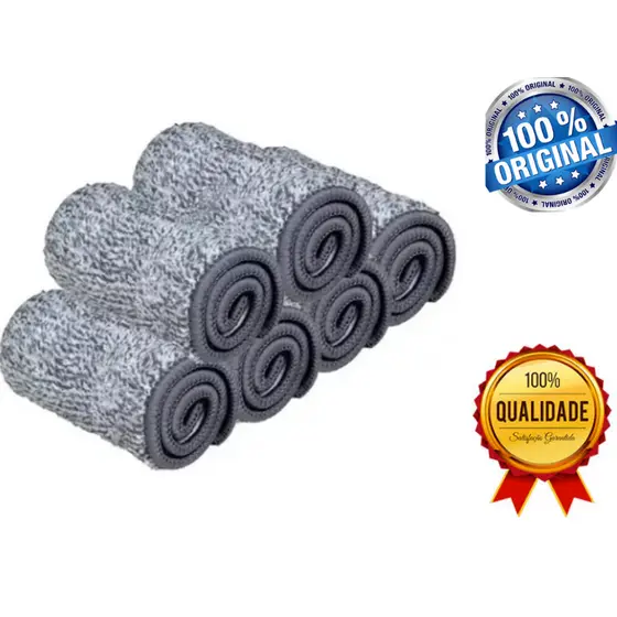 KIT 2 Refil para mop Spray Microfibra Reutilizável Rodo Lava E Seca