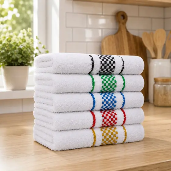 Kit 3 Panos de Prato Xadrez Atoalhados 100% Algodão Super Absorventes e Resistentes