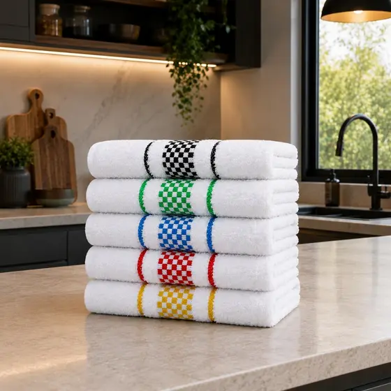 Kit 4 Panos de Prato Atoalhados Xadrez 100% Algodão Alta Absorção para Cozinha