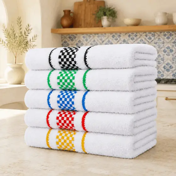 Kit 4 Panos de Prato Xadrez Atoalhados 100% Algodão Super Absorventes, Macios e Duráveis