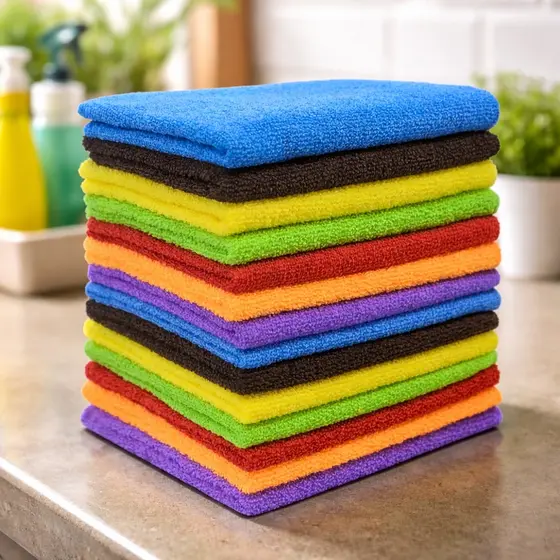 Kit 10 Panos de Microfibra 40x60cm Premium Não Arranha Super Absorvente Limpeza Automotiva e Doméstica