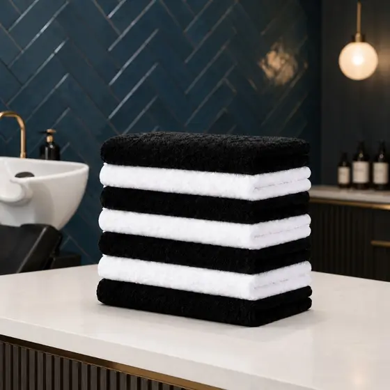 Kit 5 Toalhas de Rosto Salão Premium 48x70cm Alta Absorção Toque Macio e Confortável