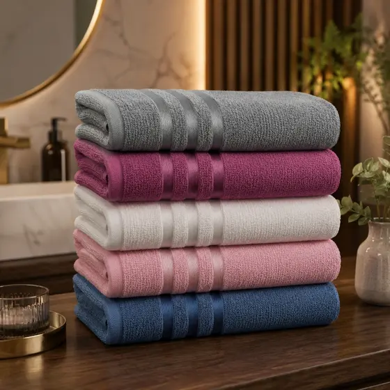 Kit 3 Toalhas de Banho Bela 70x125cm 100% Algodão Macias Absorventes 220g/m² Cores Sortidas