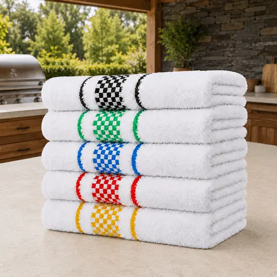 Kit 4 Panos de Prato Xadrez 100% Algodão Atoalhado Super Absorvente Resistente para Cozinha