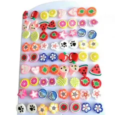 Kit 36/72 Pares de Brincos Infantil Fruta/animal Resina Acrílico colorido atacado