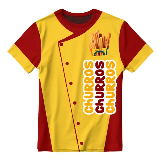 Uniforme Camiseta Churros Fritos Na Hora Pronta Entrega Top