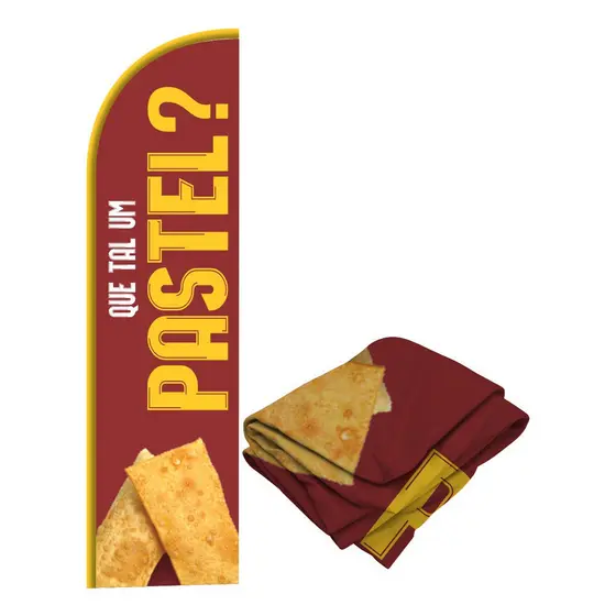 Wind Banner Pastel Frito Só A Bandeira Dupla Face 2m Que tal um pastel