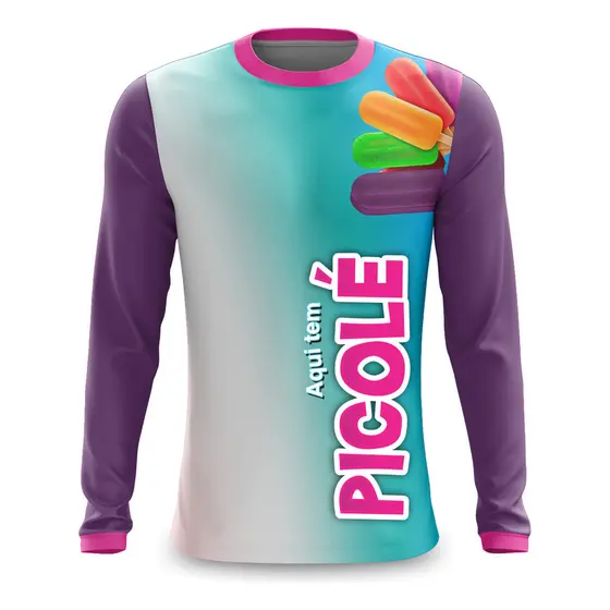 Uniforme Camiseta Manga Longa Picolé Sorvete Pronta Entrega