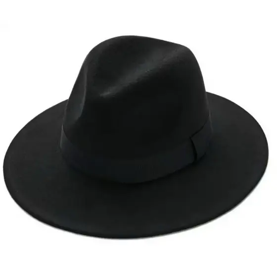 Chapéu Fedora Floppy Gângster Preto Lollapalooza Clássico