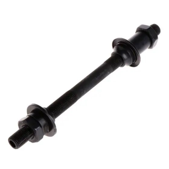 Eixo Traseiro Furado 145mm Preto Para Bicicleta C/ Blocagem
