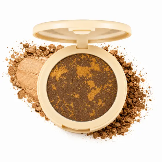 Bronzer blush e Iluminador Marmorizado dourado e marrom MB02 Royalty da Ruby Rose