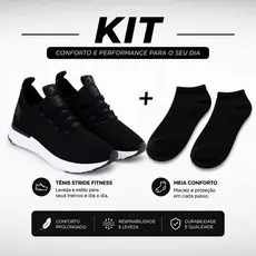 KIT - Tênis Masculino Feminino Esportivo Antiderrapante Caminhada Academia Extremo Conforto + Meia