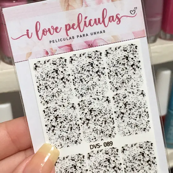 Película de unha cartela com 12 adesivos DVS - 089  Adesivos,películas,unhas,nails art,unhas decoradas, decoração de unhas