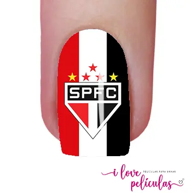 Adesivos/Película de unha Time São Paulo cartela com 12 adesivos TM - 014 Adesivos,películas,unhas, unhas,futebol