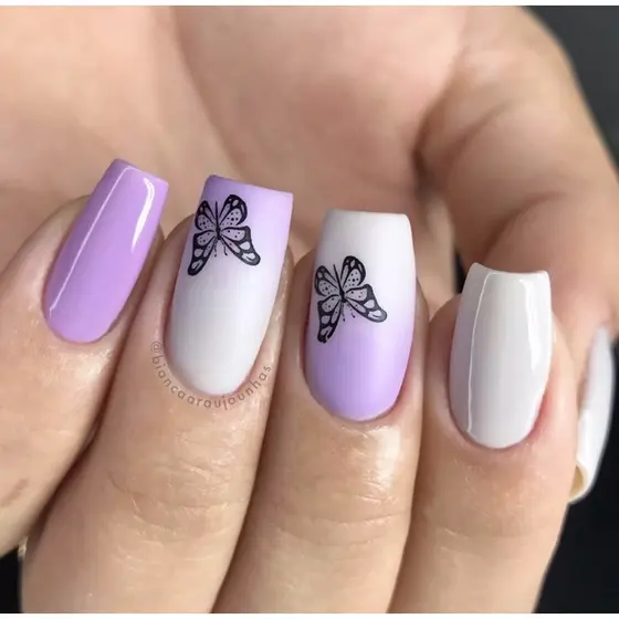 Película de unha cartela com 12 adesivos BCH - 140 borboleta   Adesivos,películas,unhas,nails art,unhas decoradas, decoração de unhas