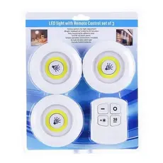 kit 3 lâmpadas  luminária led com controle sem fio