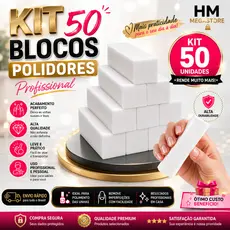 LIXA BLOCO - Kit 50/40/30/20/10/6un Lixas Bloco Polidora Para Unhas Gel Porcelana Polimento de Unha
