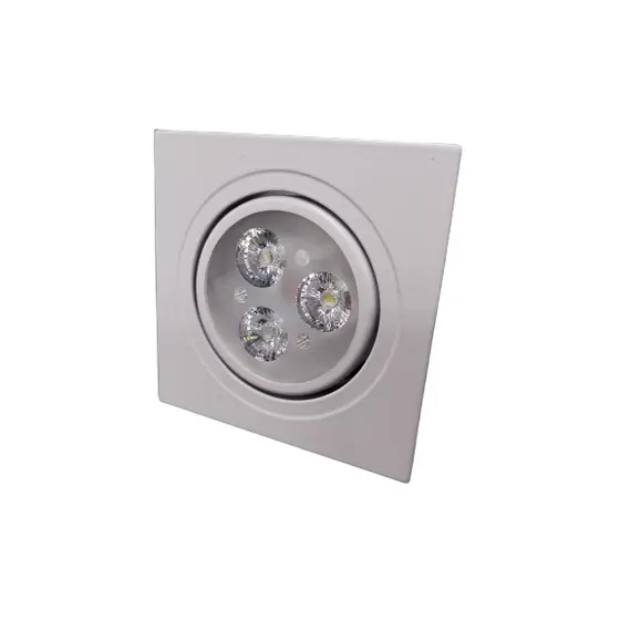 Kit 10 Spot 3w Direcional Embutir Sanca Quadrado Branco Quente / Branco Frio
