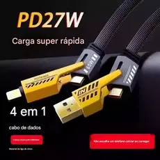 Cabo rápido 4em1de carregamento Tipo C PD carregamento rápido 27W/65W