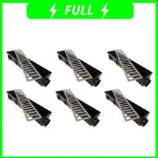 6 ralo linear 8x50cm grelha com caixa coletora para área externa , garagem , piscina , quintal