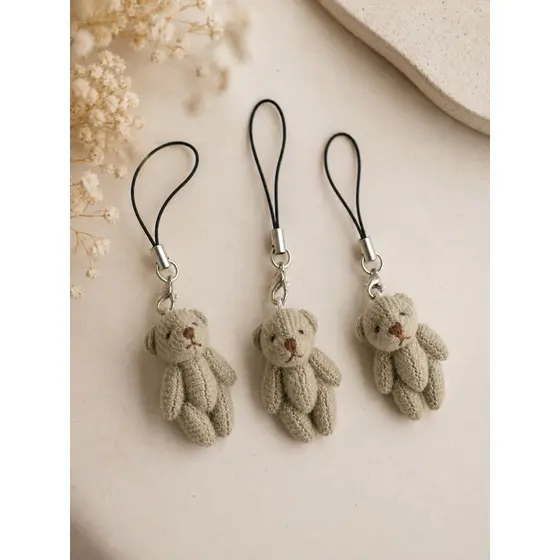 Mini Urso de Pelúcia 3,5cm Marrom 2 e 5 Unidades