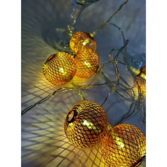 Cordão Luminoso Dourado  10 Pontos de Luz