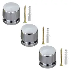 KIT 3 Suporte para Fixar Espelho Parede Botão Frances com Parafuso e Bucha de plástico cromado