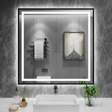Espelho Jateado Quadrado com LED Touch  60x60