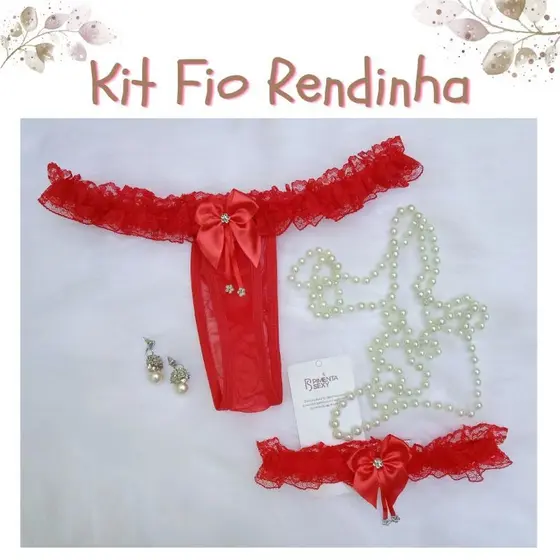 Kit Calcinha Tanga Fio Dental com Persex KIT DIA DOS NAMORADOS