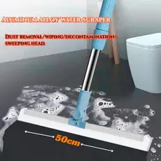 Rodo de Silicone 50cm para Piso Vidro Box Multiuso Seco Molhado Cabo Ajustável 180° Vassoura Mágica