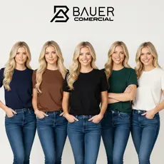 Kit 5 Camisetas Femininas Básicas 100% Algodão Premium Sortidas – Conforto e Estilo