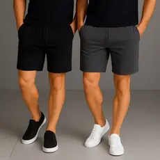 Kit 2 Bermuda Masculina Moletinho Plus Size Casual Academia Bolsos Cintura Elástica P ao G3