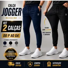 KIT 2 Calça Jogger Masculina Tactel com Elastano | P ao G4 | Conforto para Treino e Uso Diário