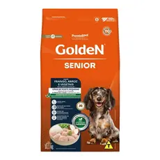 Ração Golden Mini Bits Senior Cães Adultos Pequenos Frango e Arroz 10Kg