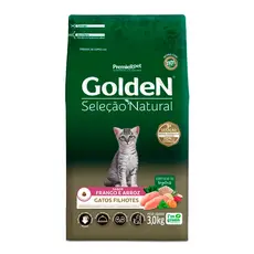 Ração Golden Seleção Natural Gatos Filhotes Frango,Arroz 3Kg