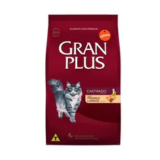 Ração GranPlus Gatos Adultos Castrados Frango e Arroz 10,1kg