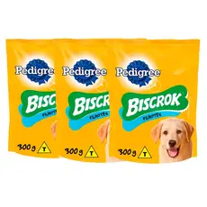 Kit 3 Biscoito Pedigree Biscrok Cães Filhotes 300g