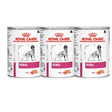 Kit 3 un. Ração Úmida Royal Canin Veterinary Renal Cães Adultos 410g