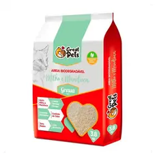 Areia Higiênica Biodegradável Para Gatos Great Pets Grossa 3,8kg