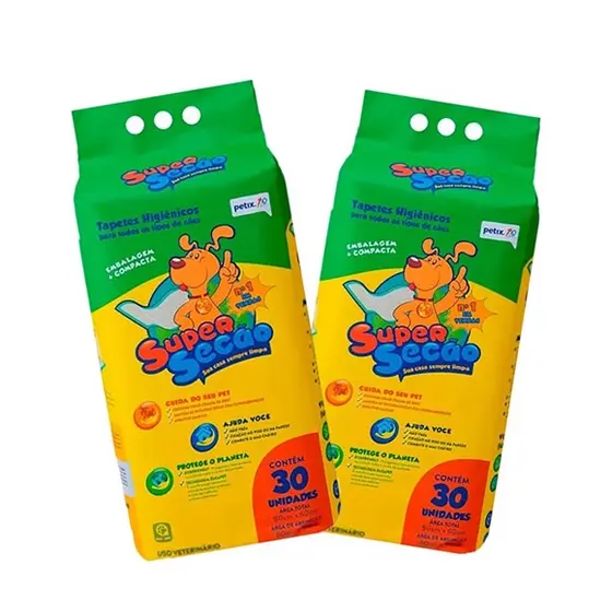 Kit 2 Tapetes Higiênicos Super Secão Para Cachorro 30 Unidades