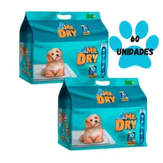 Kit 02 un. Tapete Higiênico Mr Dry - 80x60cm - 30 Unidades